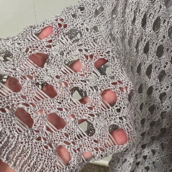 Simply Couture boho crochet linen top blouse - Picture 8 of 12
